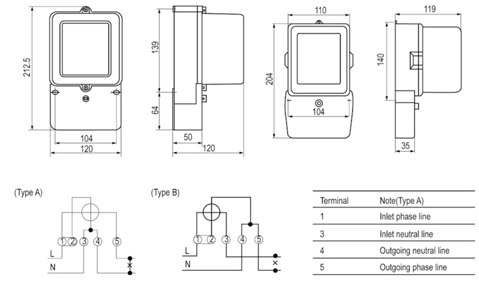Single Phase Electromechanical Energy Meter