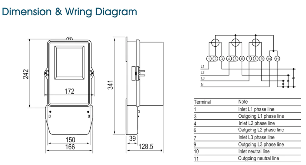 Three Phase Three Wire Electromechanical Energy Meter