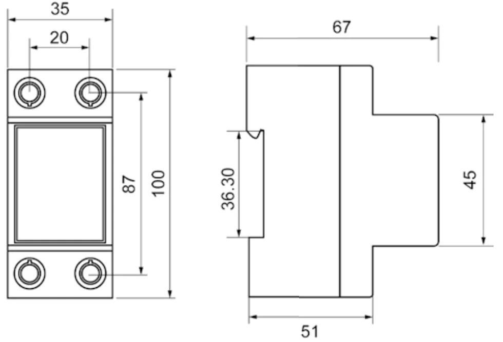 RS485 Single Phase DIN Rail Smart Energy Meter