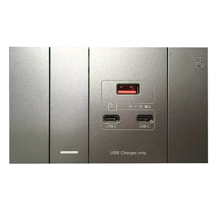 1-Gang Switch with USB-A & USB-C Ports